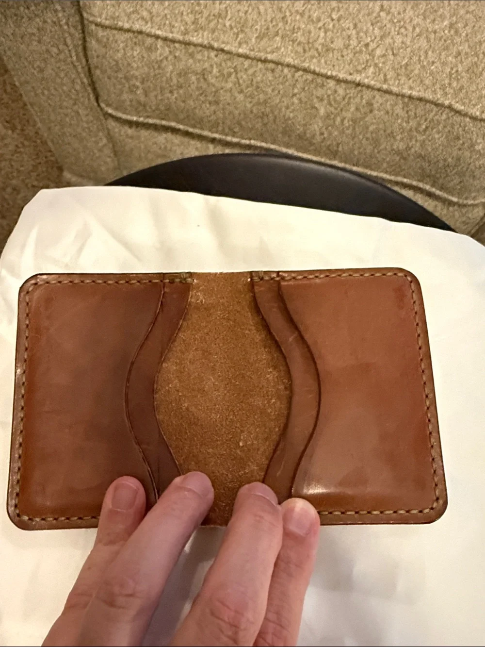 DC Chestnut Brown Leather Card & Key Holder